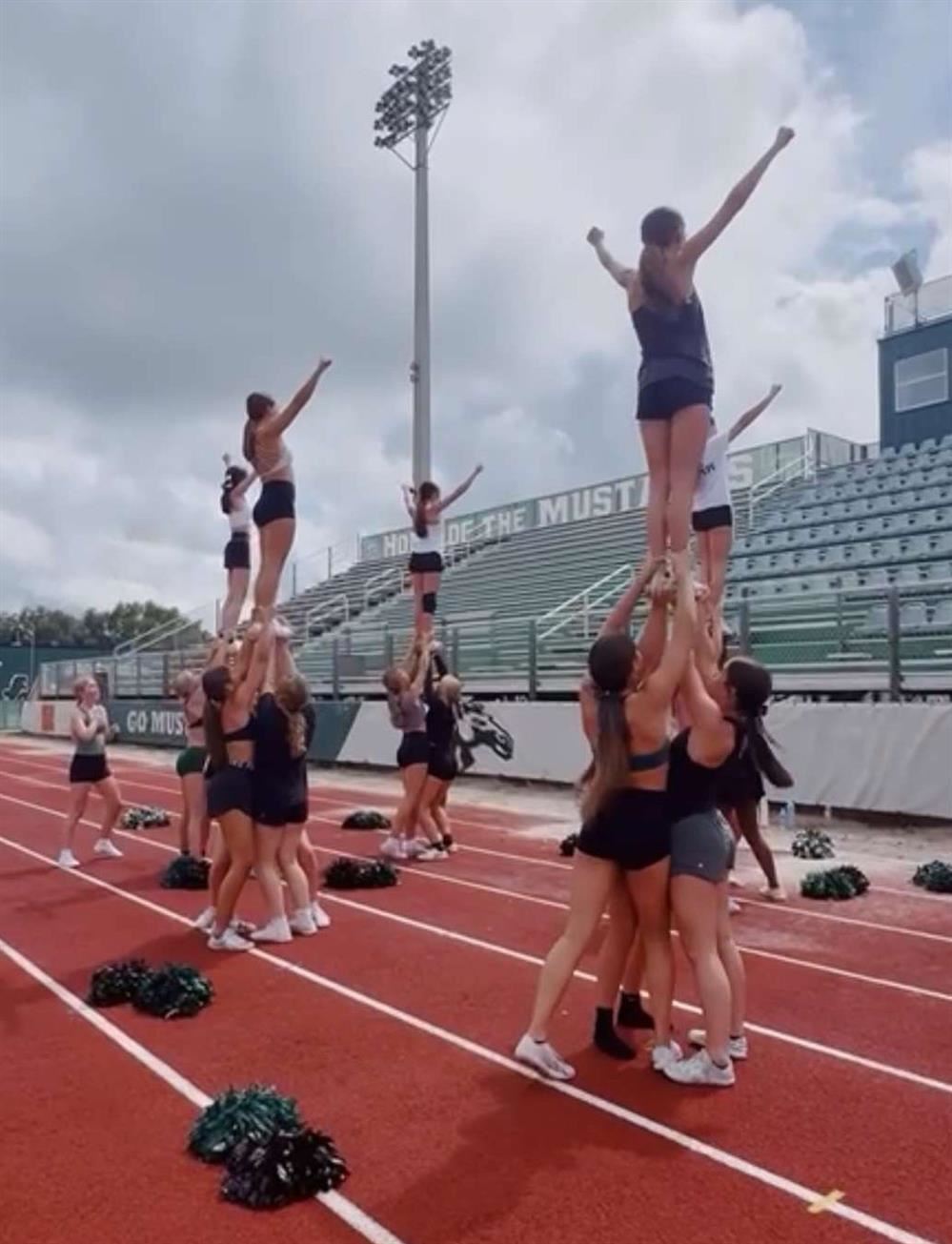  cheer practice on track